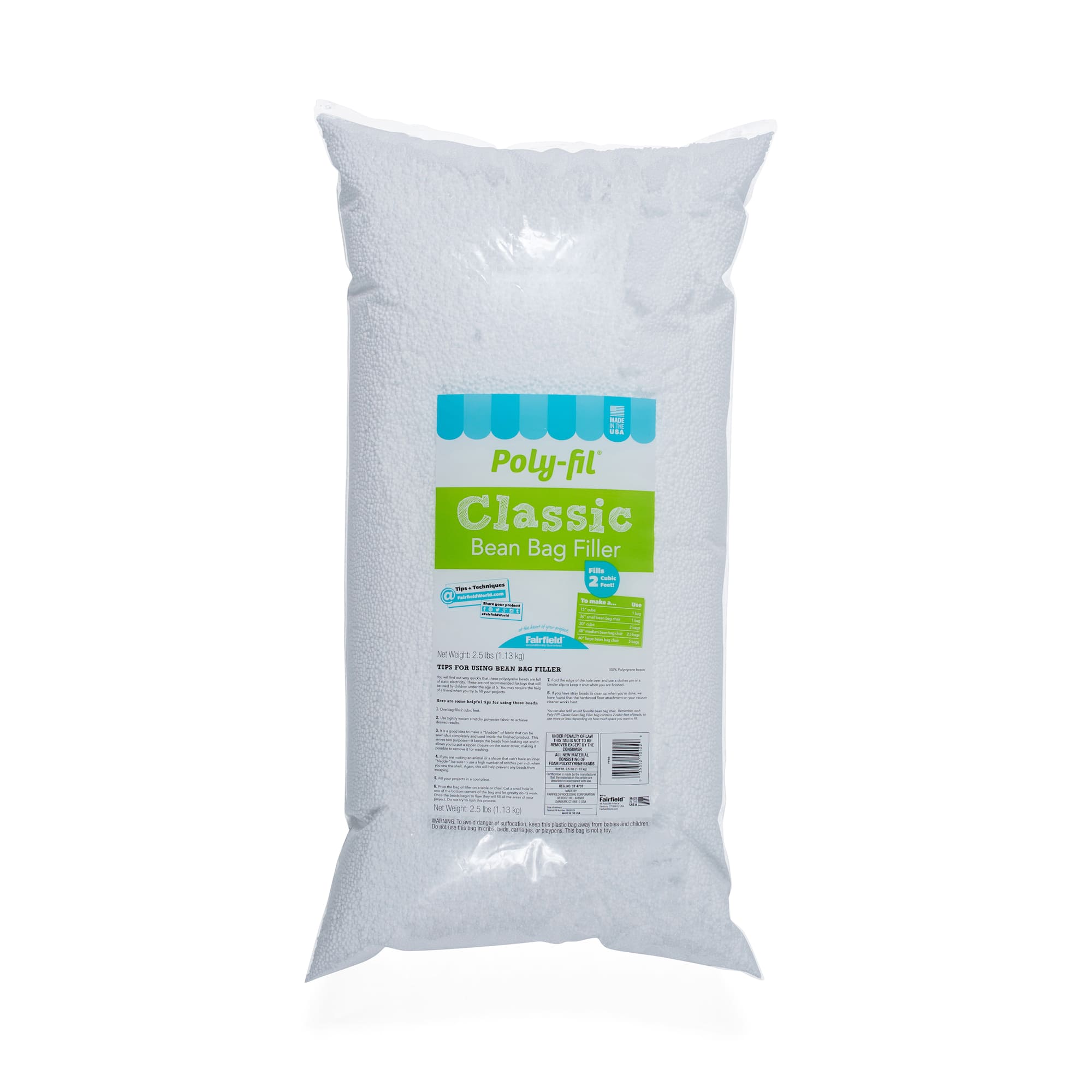 Poly-Fil® Classic Bean Bag Filler, 2.5lb.